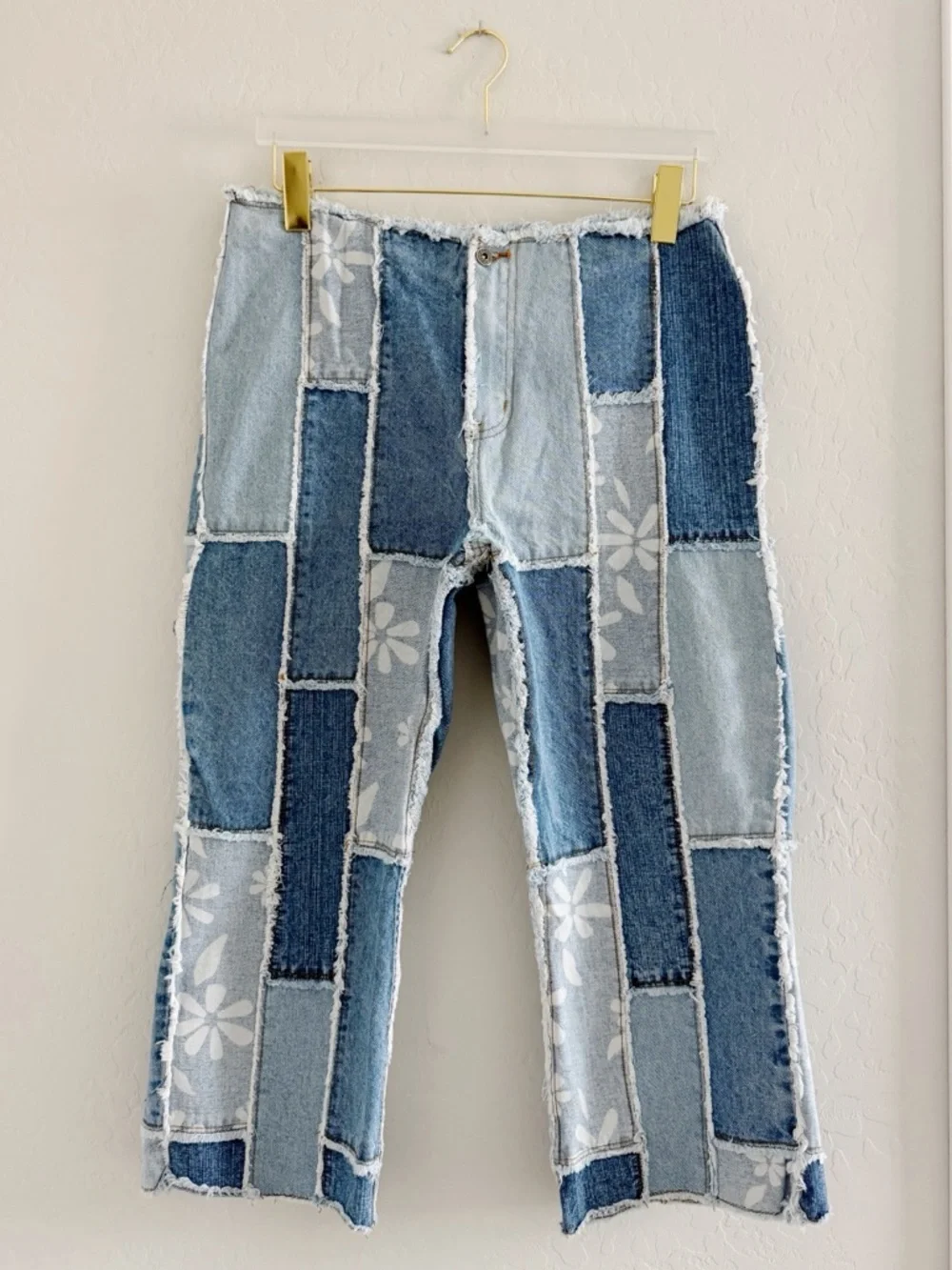 Vintage Zana Di Coastal Cowgirl Patchwork Hippie Coconut Girl Jeans Kick Flare